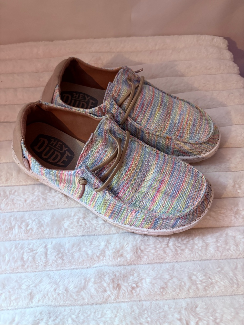 Hey Dude Multicolor Pastel Knit Slip-On Shoes